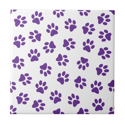 Patroon van poten, hondenpoten, Paarse poten Tegeltje (Voorkant)