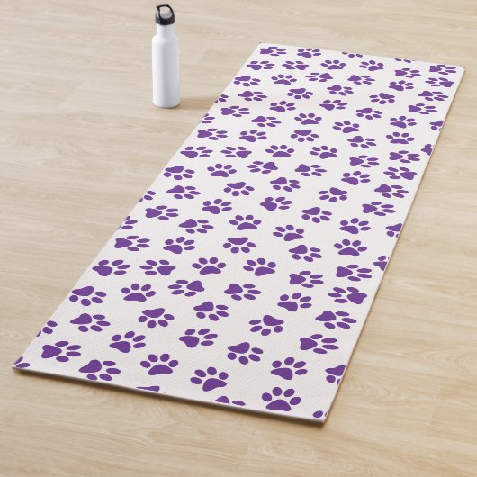 Patroon van poten, hondenpoten, Paarse poten Yogamat (In situ)