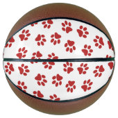 Patroon van poten, hondenpoten, rode poten basketbal (Voorkant)