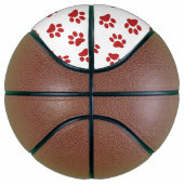 Patroon van poten, hondenpoten, rode poten basketbal (Rechts)