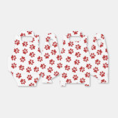 Patroon van poten, hondenpoten, rode poten bedankdoosjes (Uitgevouwen)