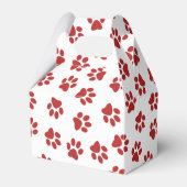 Patroon van poten, hondenpoten, rode poten bedankdoosjes (Voorkant Zijde)