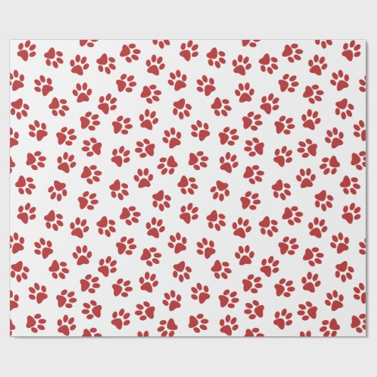 Patroon van poten, hondenpoten, rode poten cadeaupapier (Vlak)