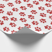 Patroon van poten, hondenpoten, rode poten cadeaupapier (Hoek)