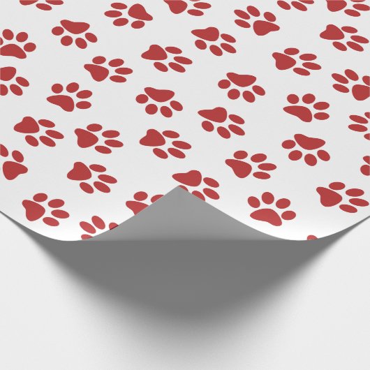 Patroon van poten, hondenpoten, rode poten cadeaupapier (Hoek)
