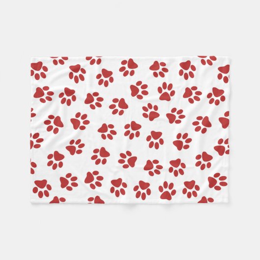 Patroon van poten, hondenpoten, rode poten fleece deken (Voorkant (Horizontaal))