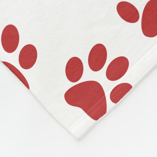 Patroon van poten, hondenpoten, rode poten fleece deken (Hoek)