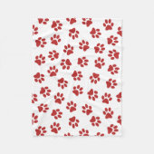 Patroon van poten, hondenpoten, rode poten fleece deken (Voorkant)