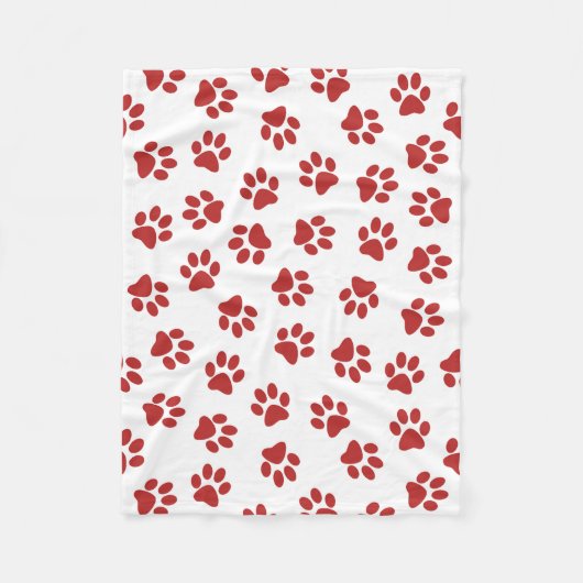 Patroon van poten, hondenpoten, rode poten fleece deken (Voorkant)