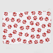 Patroon van poten, hondenpoten, rode poten golfhanddoek (Horizontaal)