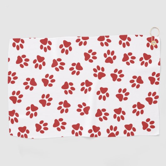 Patroon van poten, hondenpoten, rode poten golfhanddoek (Horizontaal)