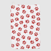 Patroon van poten, hondenpoten, rode poten golfhanddoek (Voorkant)