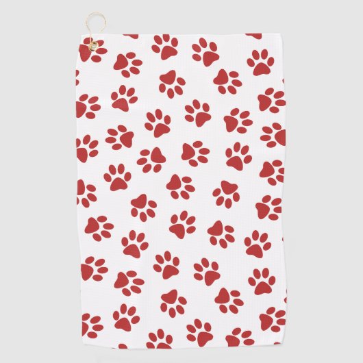 Patroon van poten, hondenpoten, rode poten golfhanddoek (Voorkant)