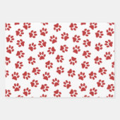 Patroon van poten, hondenpoten, rode poten inpakpapier vel (Voorkant)