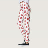 Patroon van poten, hondenpoten, rode poten leggings (Links)