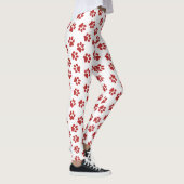 Patroon van poten, hondenpoten, rode poten leggings (Rechts)