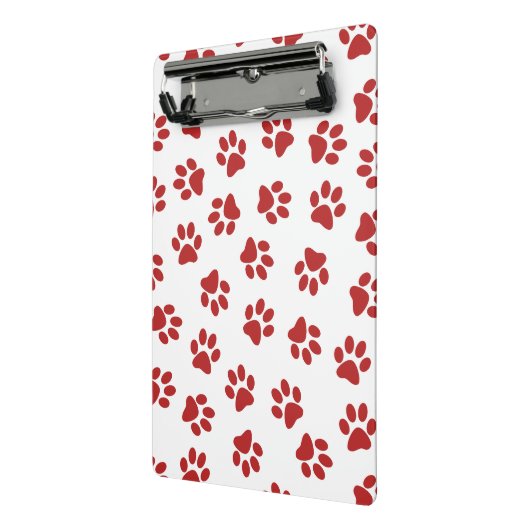 Patroon van poten, hondenpoten, rode poten mini klembord (Angled2)