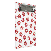 Patroon van poten, hondenpoten, rode poten mini klembord (Schuin)