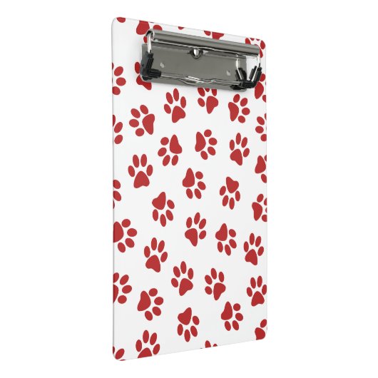 Patroon van poten, hondenpoten, rode poten mini klembord (Schuin)