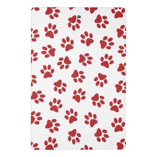 Patroon van poten, hondenpoten, rode poten mini klembord (Achterkant)