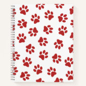 Patroon van poten, hondenpoten, rode poten notitieboek (Voorkant)