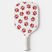 Patroon van poten, hondenpoten, rode poten pickleball paddle (Voorkant)