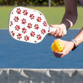 Patroon van poten, hondenpoten, rode poten pickleball paddle
