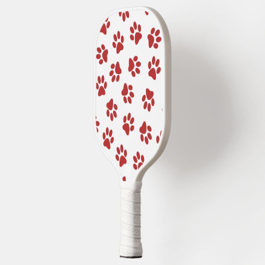 Patroon van poten, hondenpoten, rode poten pickleball paddle (Links)