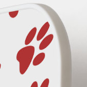 Patroon van poten, hondenpoten, rode poten pickleball paddle (Links Detail)