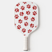 Patroon van poten, hondenpoten, rode poten pickleball paddle (Achterkant)