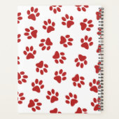 Patroon van poten, hondenpoten, rode poten planner (Achterkant)