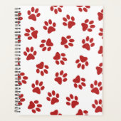 Patroon van poten, hondenpoten, rode poten planner (Voorkant)