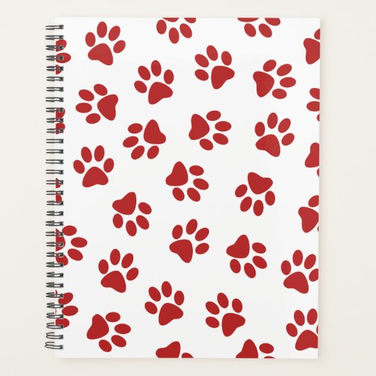 Patroon van poten, hondenpoten, rode poten planner (Voorkant)