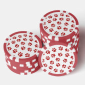 Patroon van poten, hondenpoten, rode poten poker chips (Opstapeling)