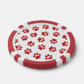 Patroon van poten, hondenpoten, rode poten poker chips (Enkel)