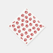 Patroon van poten, hondenpoten, rode poten servet (Hoek)