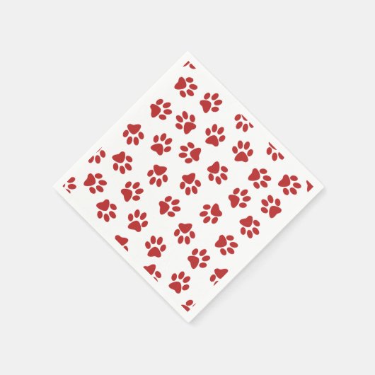 Patroon van poten, hondenpoten, rode poten servet (Hoek)