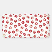 Patroon van poten, hondenpoten, rode poten spandoek (Horizontaal)