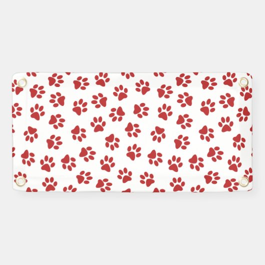 Patroon van poten, hondenpoten, rode poten spandoek (Horizontaal)