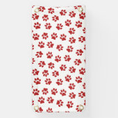 Patroon van poten, hondenpoten, rode poten spandoek (Verticaal)