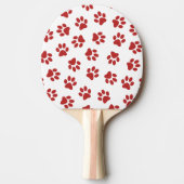Patroon van poten, hondenpoten, rode poten tafeltennisbatje (Voorkant)