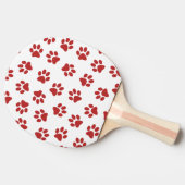 Patroon van poten, hondenpoten, rode poten tafeltennisbatje (Zijkant)