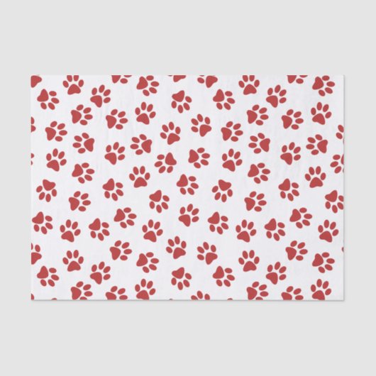 Patroon van poten, hondenpoten, rode poten tissuepapier (Voorkant)