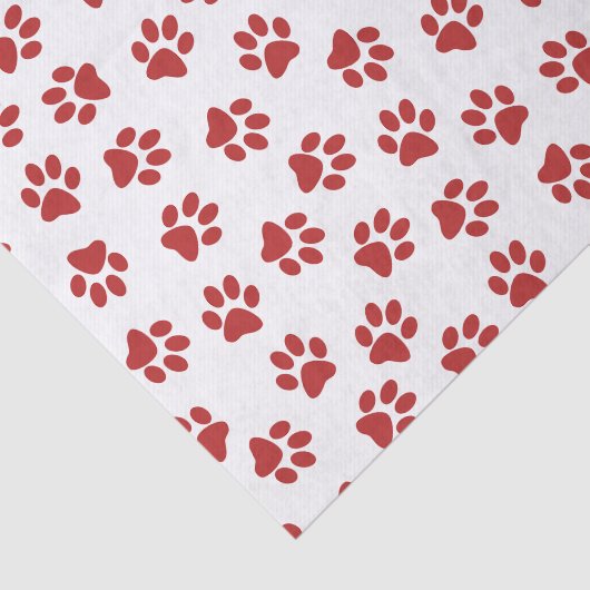 Patroon van poten, hondenpoten, rode poten tissuepapier (Detail)