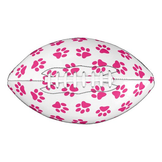 Patroon van poten, hondenpoten, roze poten american football (Voorkant)