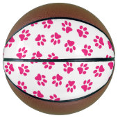 Patroon van poten, hondenpoten, roze poten basketbal (Voorkant)