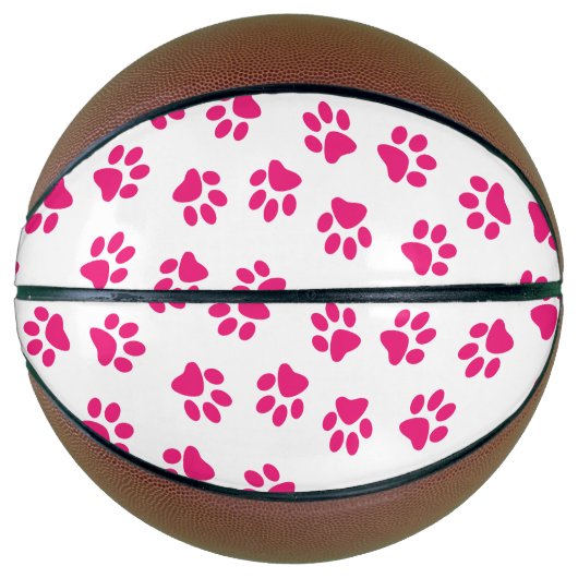 Patroon van poten, hondenpoten, roze poten basketbal (Voorkant)