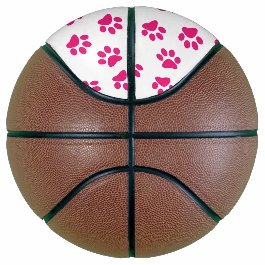 Patroon van poten, hondenpoten, roze poten basketbal (Rechts)