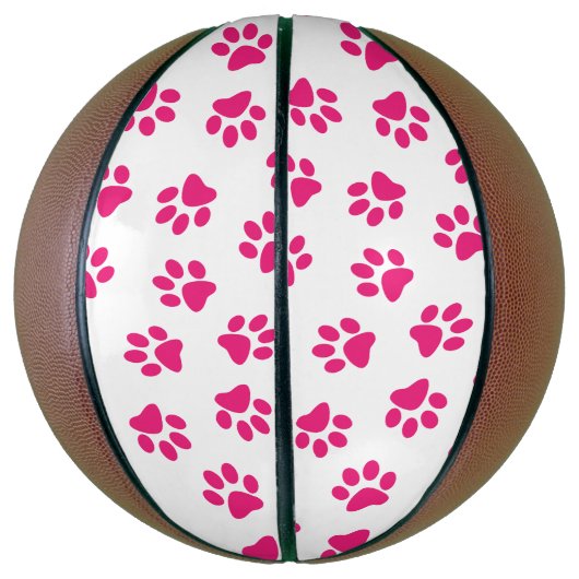 Patroon van poten, hondenpoten, roze poten basketbal (Verticaal)
