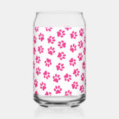 Patroon van poten, hondenpoten, roze poten blikvorm glas (Voorkant)